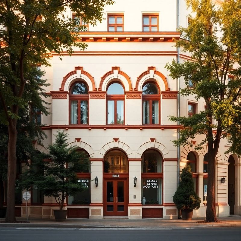 Fațada clădirii interbelice renovate a biroului Modern Casa